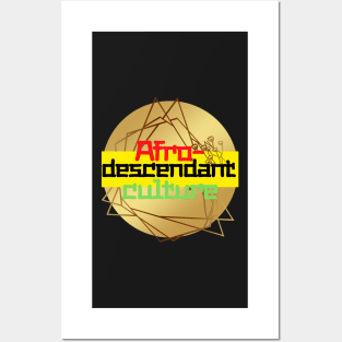 Golden geometric figure with texts in red, black, yellow and green colors Posters and Art